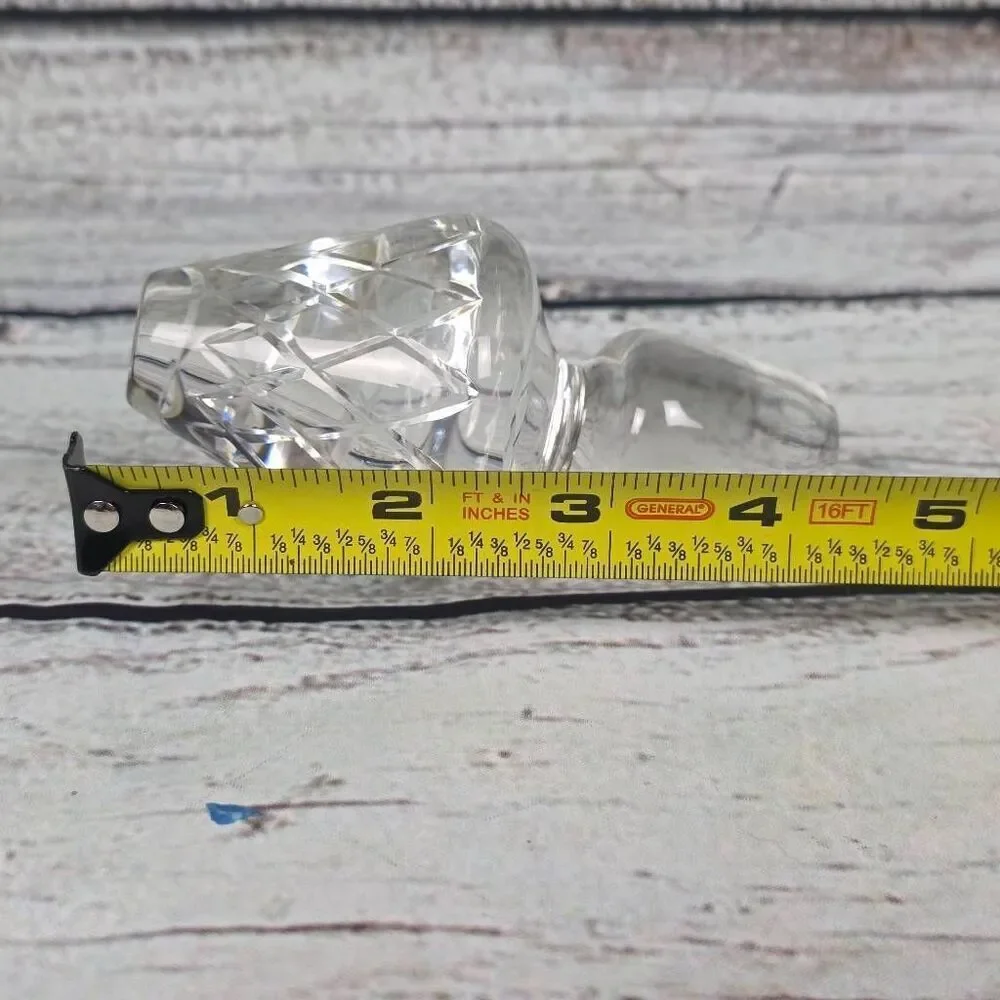 Vintage Clear Cut Glass Bottle Stopper Faceted Replacement